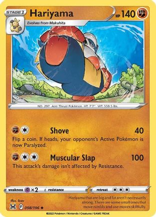 Hariyama (98/196) [SWSH: Lost Origin] Pokemon Single Pokémon