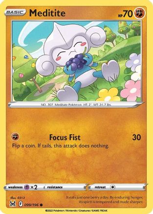 Meditite (99/196) Reverse Holofoil [SWSH: Lost Origin] Pokemon Single Pokémon