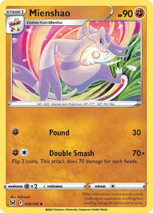 Mienshao (104/196) [SWSH: Lost Origin] Pokemon Single Pokémon