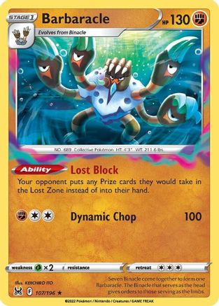 Barbaracle (107/196) Holofoil [SWSH: Lost Origin] Pokemon Single Pokémon