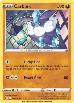 Carbink (108/196) [SWSH: Lost Origin] Pokemon Single Pokémon