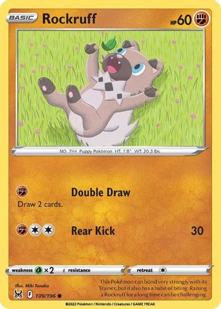 Rockruff (109/196) [SWSH: Lost Origin] Pokemon Single Pokémon