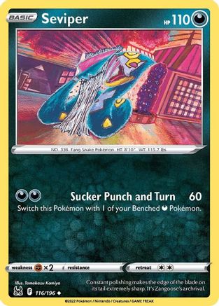 Seviper (116/196) [SWSH: Lost Origin] Pokemon Single Pokémon