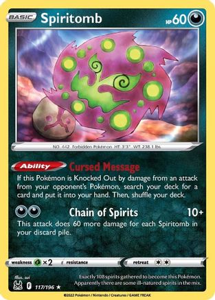 Spiritomb (117/196) [SWSH: Lost Origin] Pokemon Single Pokémon