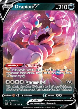 Drapion V (118/196) Holofoil [SWSH: Lost Origin] Pokemon Single Pokémon