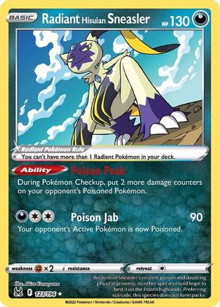 Radiant Hisuian Sneasler (123/196) Holofoil [SWSH: Lost Origin] Pokemon Single Pokémon