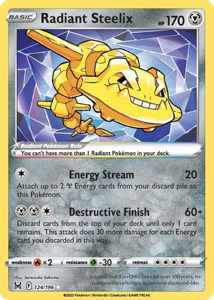 Radiant Steelix (124/196) Holofoil [SWSH: Lost Origin] Pokemon Single Pokémon