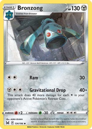 Bronzong (126/196) Reverse Holofoil [SWSH: Lost Origin] Pokemon Single Pokémon