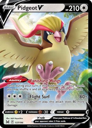 Pidgeot V (137/196) Holofoil [SWSH: Lost Origin] Pokemon Single Pokémon