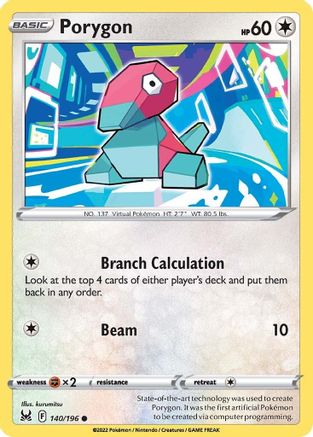 Porygon (140/196) - [SWSH: Lost Origin] Reverse Holofoil Pokemon Single Pokémon