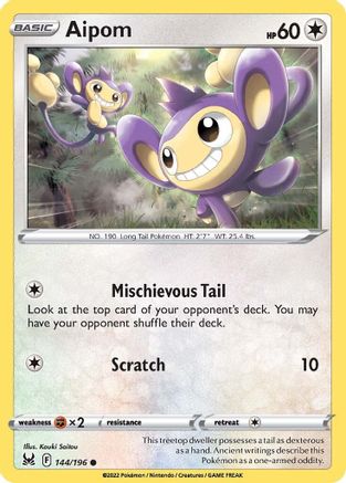 Aipom (144/196) [SWSH: Lost Origin] Pokemon Single Pokémon