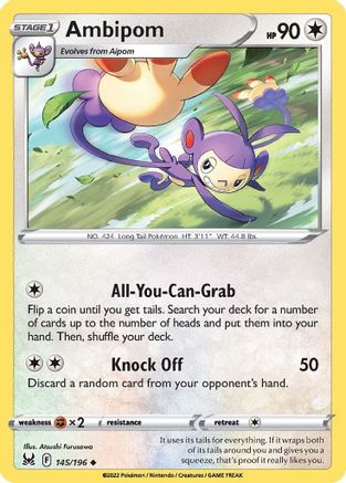Ambipom (145/196) Reverse Holofoil [SWSH: Lost Origin] Pokemon Single Pokémon