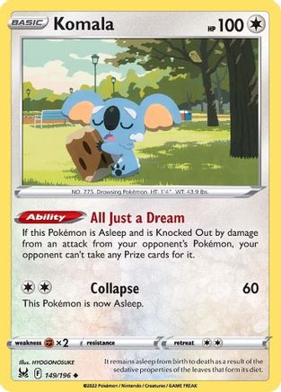 Komala (149/196) Reverse Holofoil [SWSH: Lost Origin] Pokemon Single Pokémon