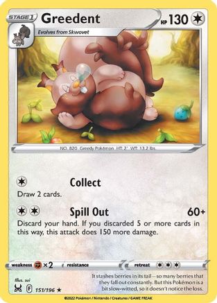 Greedent (151/196) [SWSH: Lost Origin] Pokemon Single Pokémon