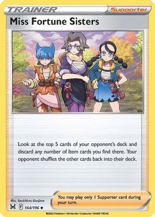 Miss Fortune Sisters (164/196) Reverse Holofoil [SWSH: Lost Origin] Pokemon Single Pokémon