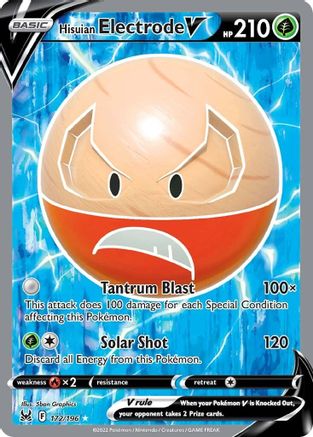 Hisuian Electrode V (Full Art) (172/196) Holofoil [SWSH: Lost Origin] Pokemon Single Pokémon