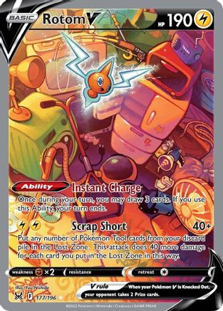 Rotom V (Alternate Full Art) (177/196) Holofoil [SWSH: Lost Origin] Pokemon Single Pokémon