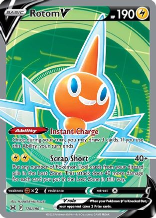 Rotom V (Full Art) (176/196) Holofoil [SWSH: Lost Origin] Pokemon Single Pokémon