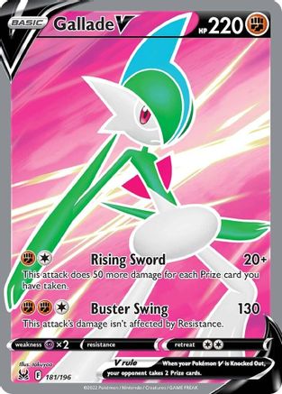 Gallade V (Full Art) (181/196) Holofoil [SWSH: Lost Origin] Pokemon Single Pokémon