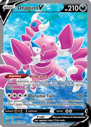 Drapion V (Full Art) (182/196) Holofoil [SWSH: Lost Origin] Pokemon Single Pokémon