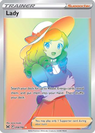 Lady (Secret) (208/196) Holofoil [SWSH: Lost Origin] Pokemon Single Pokémon