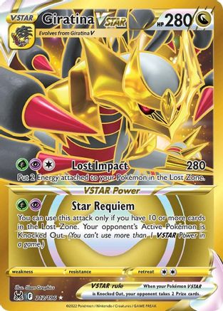 Giratina VSTAR (Secret) (212/196) Holofoil [SWSH: Lost Origin] Pokemon Single Pokémon