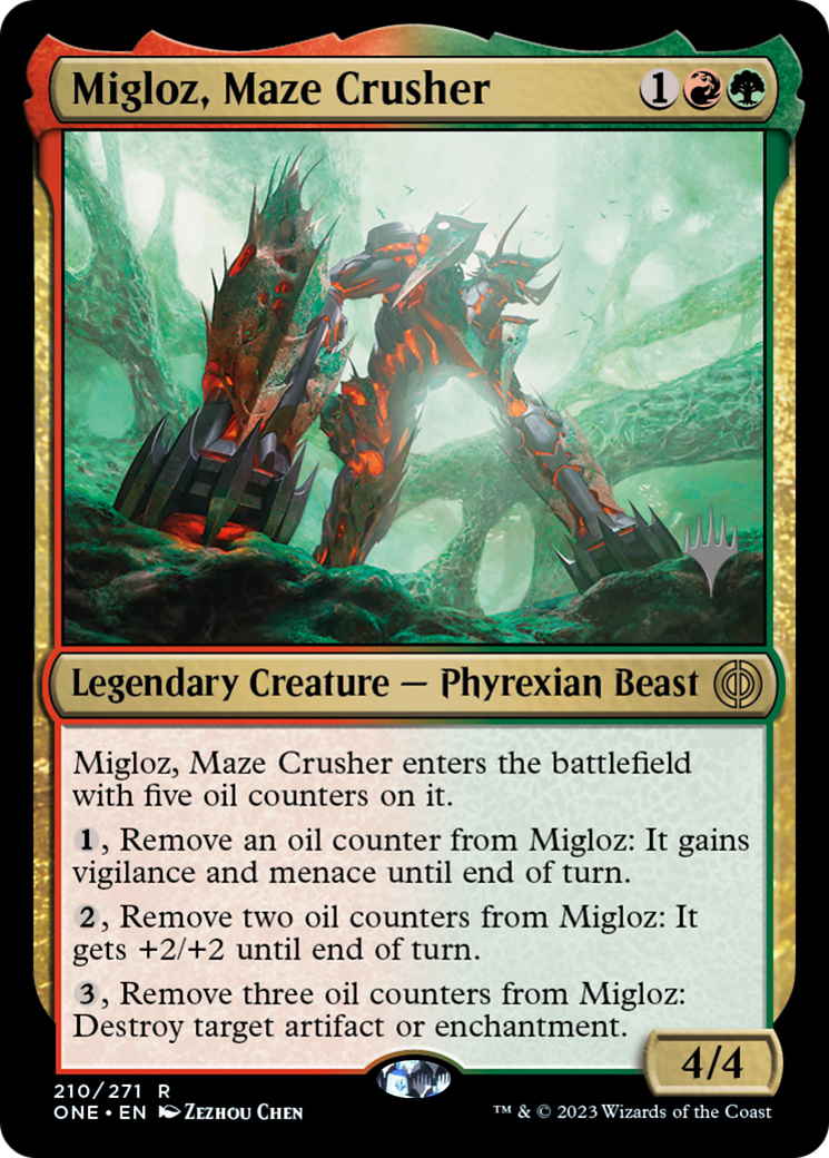 Migloz, Maze Crusher (PPONE-210P) [Phyrexia: All Will Be One Promos] MTG Single Wizards of the Coast