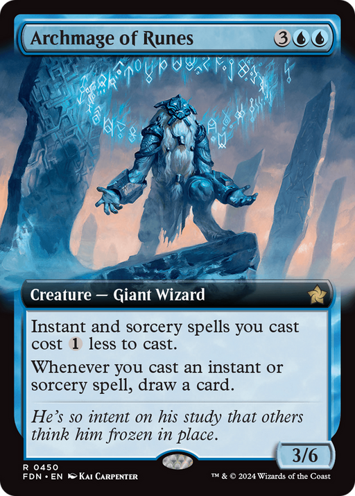 Archmage of Runes (FDN-450) [Foundations] (Extended Art) Foil MTG Single Wizards of the Coast