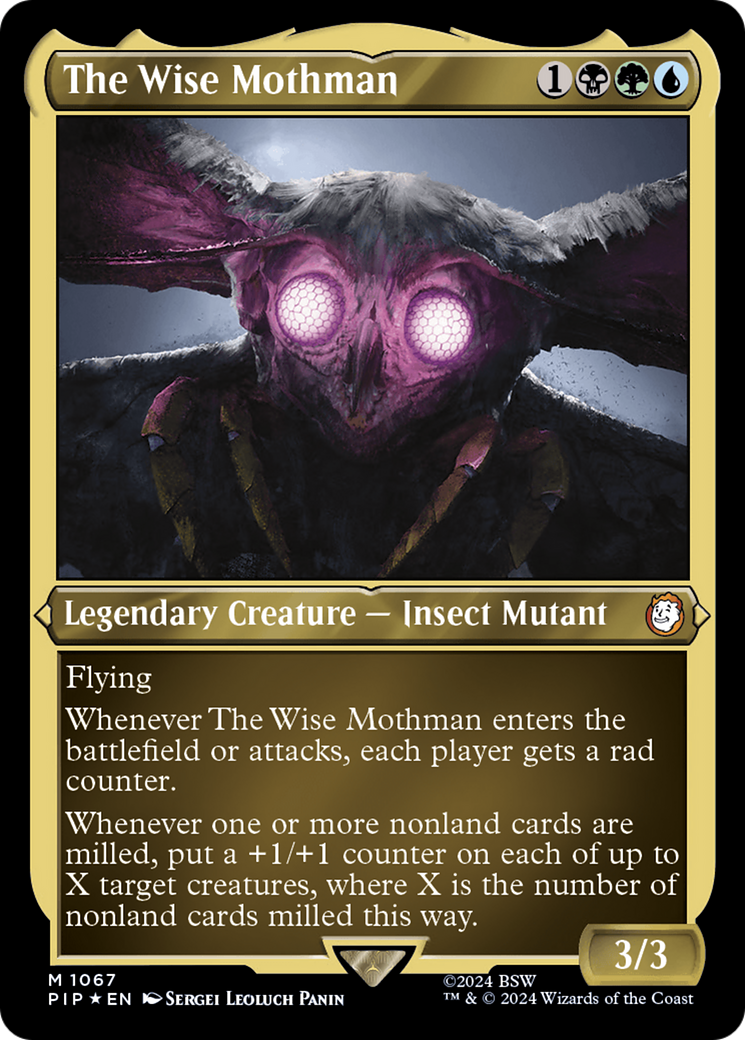 The Wise Mothman (Display Commander) - Thick Stock (PIP-1067) [Fallout] Foil MTG Single Wizards of the Coast