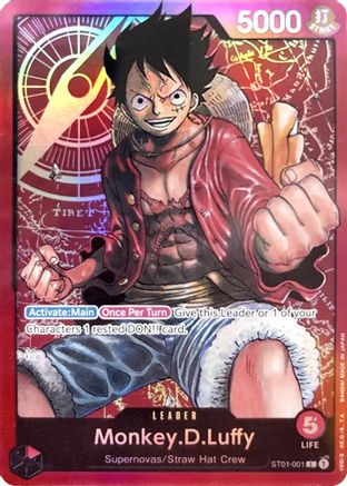 Monkey.D.Luffy (001) (ST01-001) [Starter Deck 1: Straw Hat Crew] Foil One Piece Single Bandai