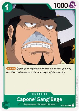 Capone"Gang"Bege (ST02-004) [Starter Deck 2: Worst Generation] One Piece Single Bandai