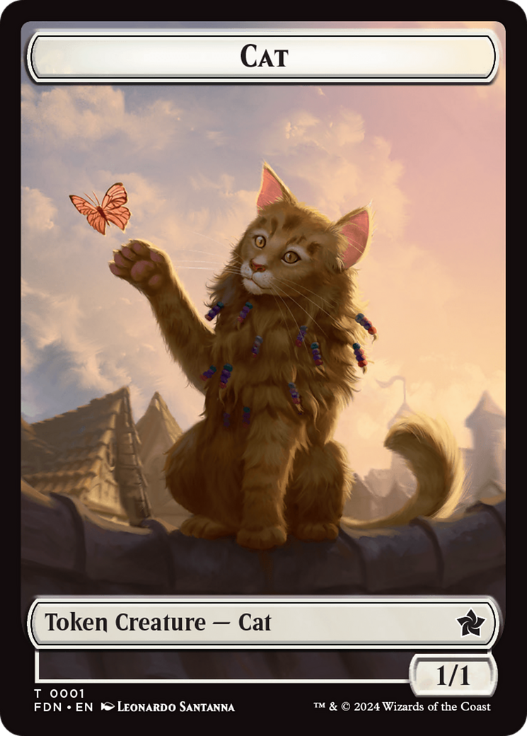 Cat (TFDN-001) [Tokens] Foundations Tokens Foil MTG Single Wizards of the Coast