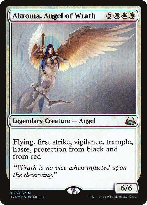 Akroma, Angel of Wrath (DD3-001) [Misc] Duel Decks Anthology: Divine vs. Demonic Foil MTG Single Wizards of the Coast