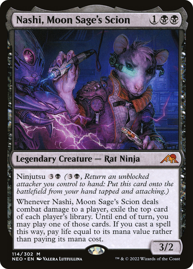 Nashi, Moon Sage's Scion (NEO-114) [Kamigawa: Neon Dynasty] Foil MTG Single Wizards of the Coast