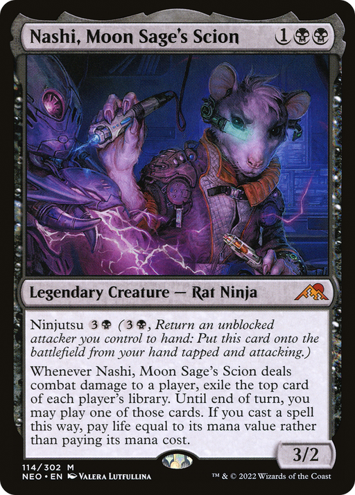 Nashi, Moon Sage's Scion (NEO-114) [Kamigawa: Neon Dynasty] MTG Single Wizards of the Coast