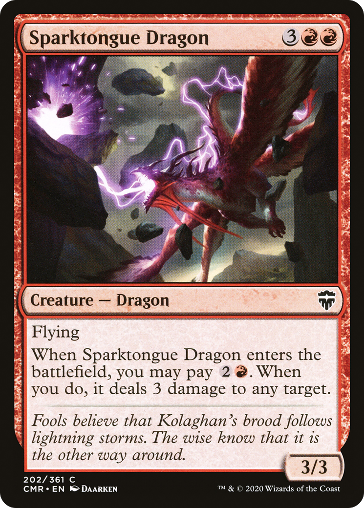 Sparktongue Dragon (CMR-202) [Commander Legends] Foil MTG Single Wizards of the Coast