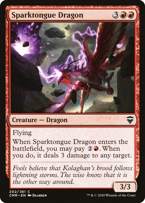 Sparktongue Dragon (CMR-202) [Commander Legends] Foil MTG Single Wizards of the Coast