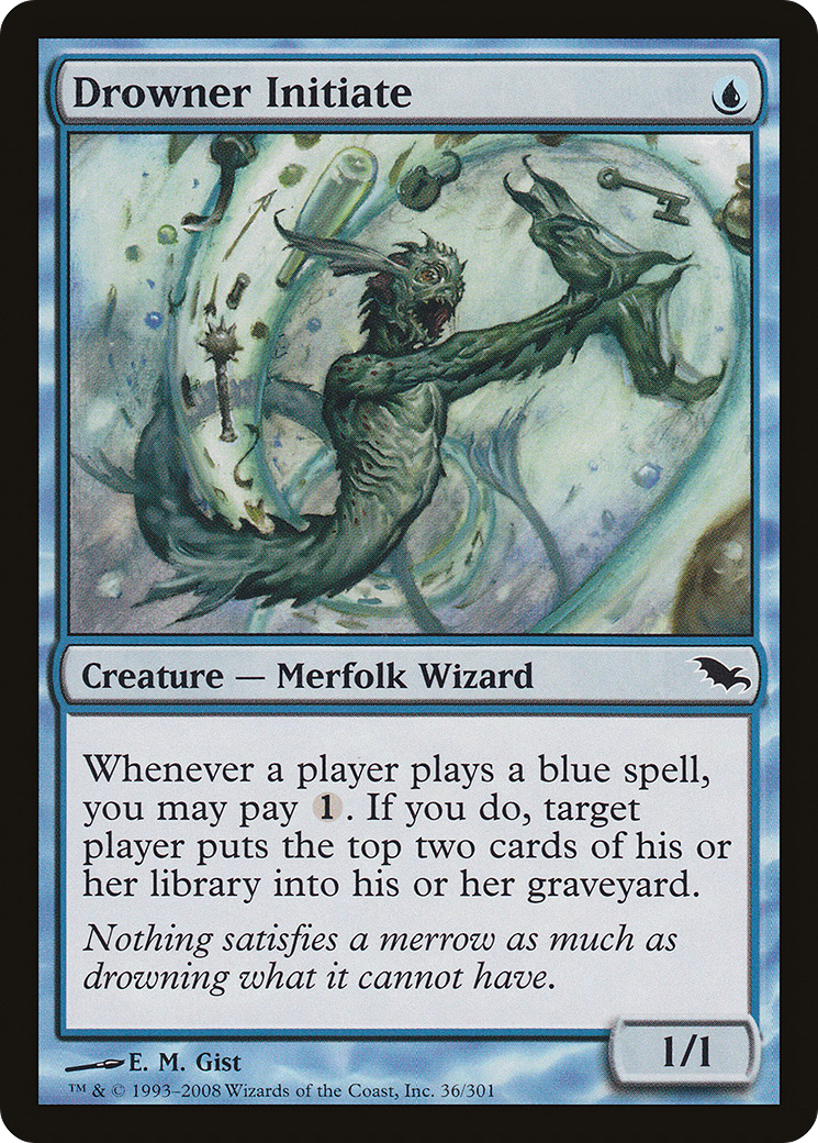 Drowner Initiate (SHM-036) [Shadowmoor] MTG Single Wizards of the Coast