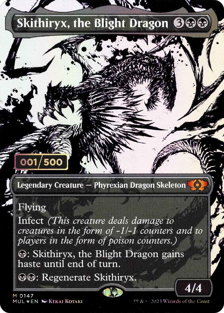 Skithiryx, the Blight Dragon (MUL-147Z) [Multiverse Legends] (Showcase) (Borderless) Foil MTG Single Wizards of the Coast
