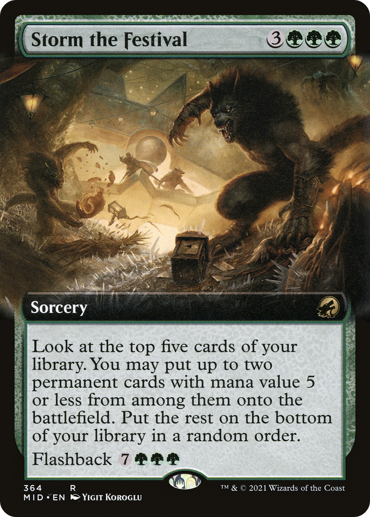 Storm the Festival (MID-364) [Innistrad: Midnight Hunt] (Extended Art) MTG Single Wizards of the Coast