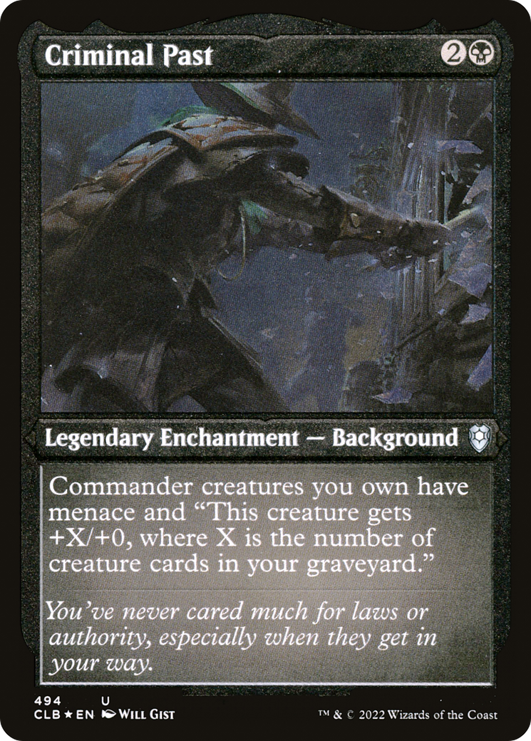 Criminal Past (CLB-494) [Commander Legends: Battle for Baldur's Gate] Etched Foil MTG Single Wizards of the Coast