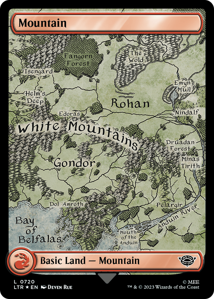 Mountain (0720) (Surge Foil) (LTR-720) [The Lord of the Rings: Tales of Middle-earth] Foil MTG Single Wizards of the Coast