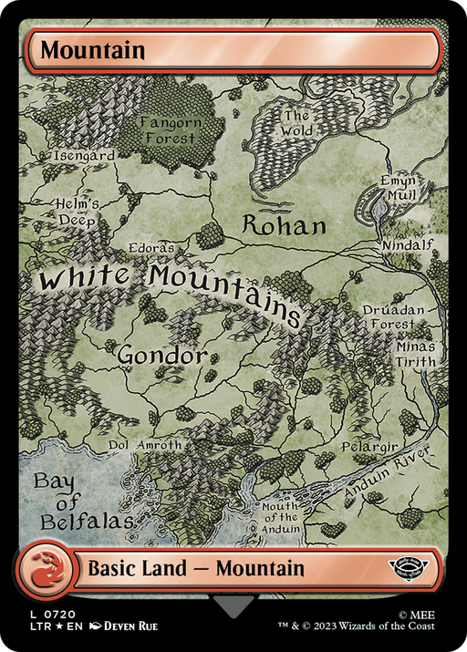 Mountain (0720) (Surge Foil) (LTR-720) [The Lord of the Rings: Tales of Middle-earth] Foil MTG Single Wizards of the Coast