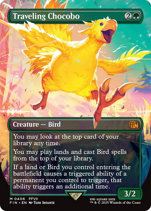 Traveling Chocobo (FIN-406) [FINAL FANTASY] (Borderless) MTG Single Wizards of the Coast