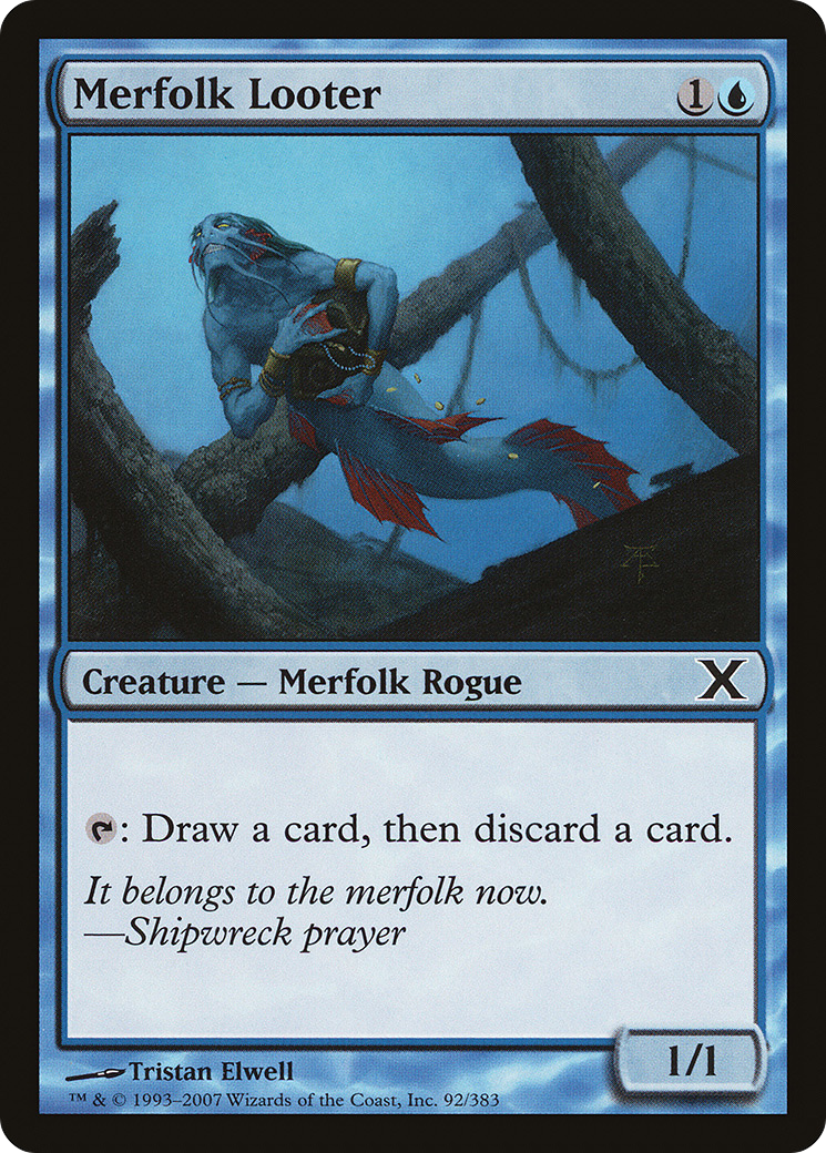 Merfolk Looter (10E-092) [Tenth Edition] Foil MTG Single Wizards of the Coast