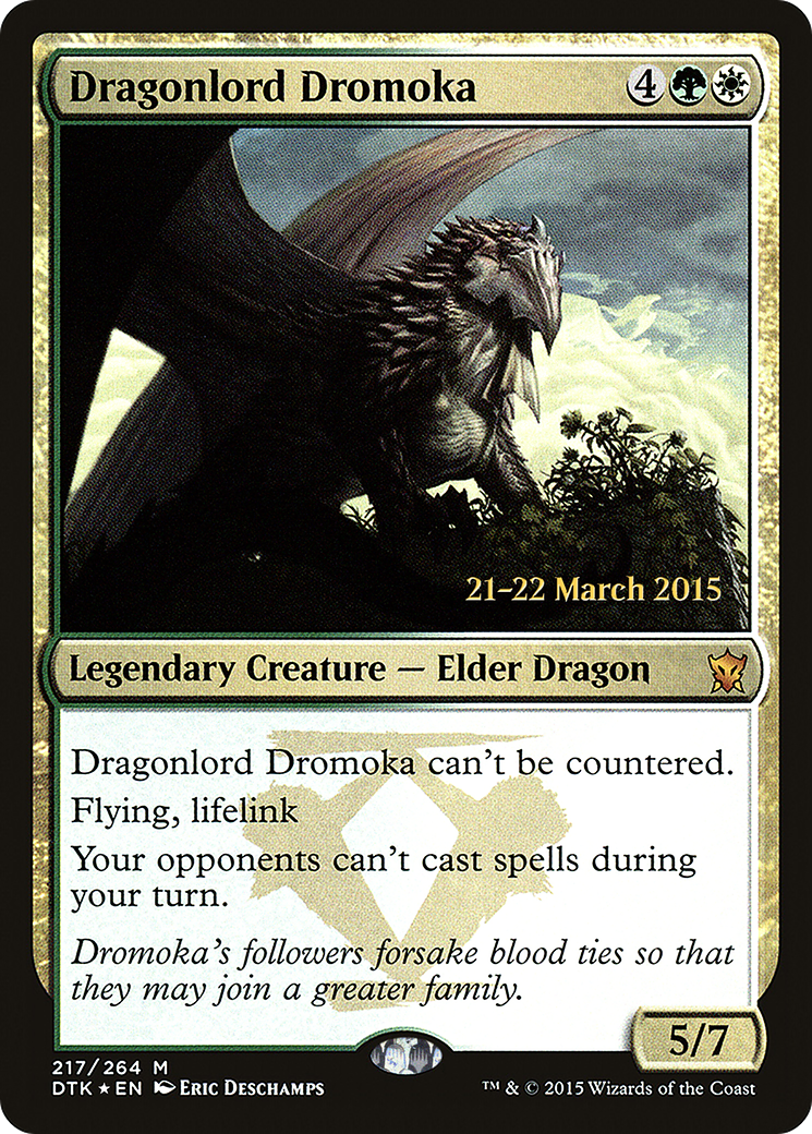 Dragonlord Dromoka [Dragons of Tarkir Prerelease Promos] MTG Single Magic: The Gathering