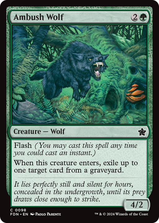 Ambush Wolf (FDN-098) [Foundations] MTG Single Wizards of the Coast