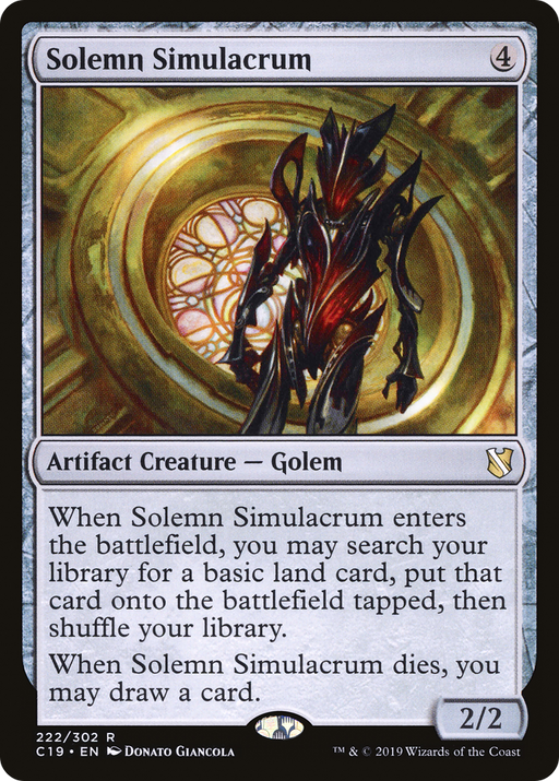 Solemn Simulacrum (C19-222) [Commander 2019] MTG Single Wizards of the Coast