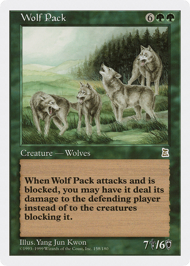 Wolf Pack (PTK-158) [Oldschool] Portal Three Kingdoms MTG Single Wizards of the Coast
