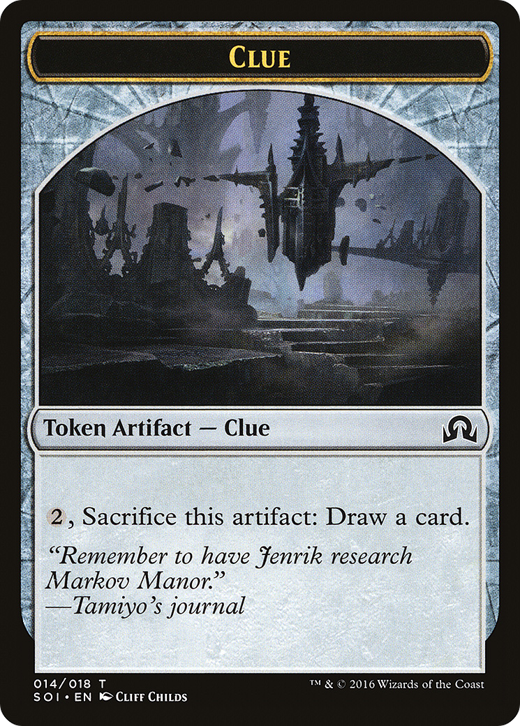Clue Token (014) (SOI-014) [Tokens] Shadows over Innistrad Tokens MTG Single Wizards of the Coast